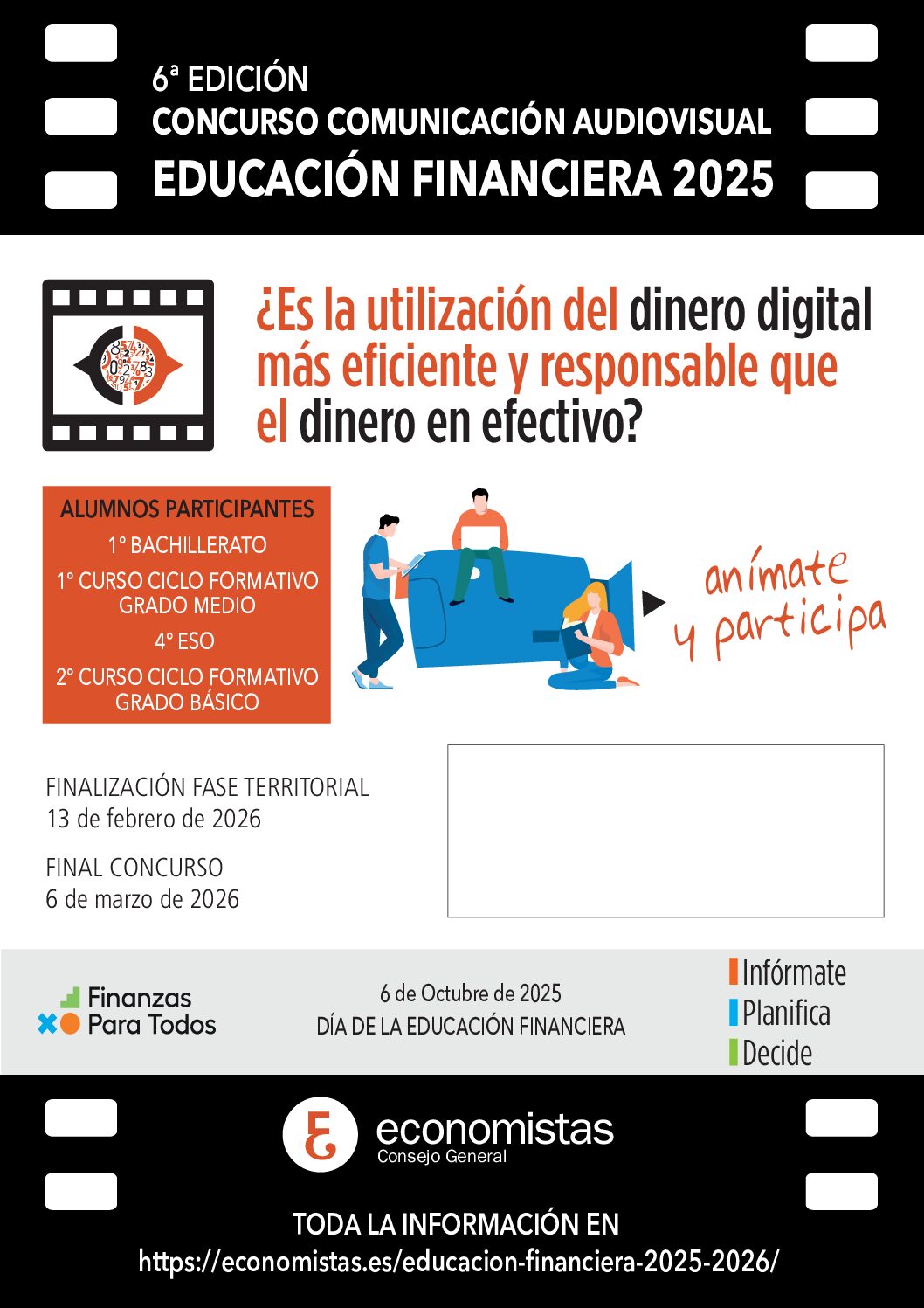 6ª Edición Concurso Comunicación Audiovisual Educación Financiera 2025/26
